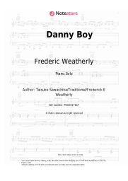 Sheet music, chords Frederic Weatherly - Danny Boy