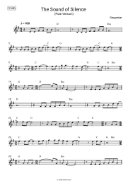 Sheet music, chords Gregorian - The Sound of Silence (Pure Version)