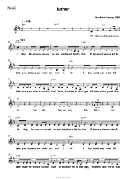 Sheet music, chords Kendrick Lamar, SZA - luther