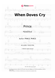 Sheet music, chords Prince - When Doves Cry