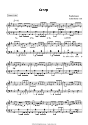 Sheet music, chords Radiohead - Creep
