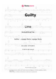 Sheet music, chords Lime - Guilty