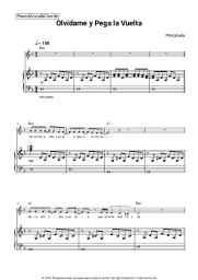 Sheet music, chords Pimpinela - Olvídame y Pega la Vuelta