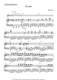Sheet music, chords Boney M - El Lute