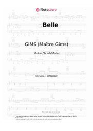 Sheet music, chords GIMS (Maître Gims), Dadju, Slimane - Belle
