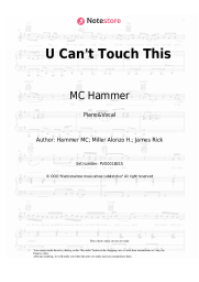 Sheet music, chords MC Hammer - U Can't Touch This
