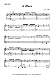 Sheet music, chords The Script - Hall of Fame