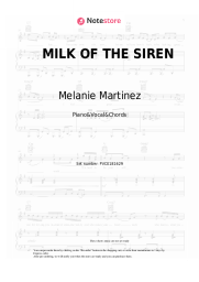 Sheet music, chords Melanie Martinez - MILK OF THE SIREN