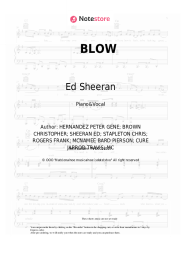 Sheet music, chords Ed Sheeran, Bruno Mars, Christopher Stapleton - BLOW