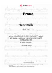 Sheet music, chords Marshmello - Proud