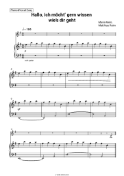 Sheet music, chords Marie Reim, Matthias Reim - Hallo, ich möcht’ gern wissen wie’s dir geht