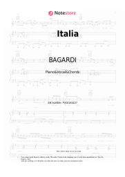 Sheet music, chords BAGARDI - Italia
