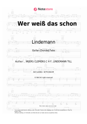 Sheet music, chords Lindemann - Wer weiß das schon