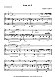 Sheet music, chords Christina Aguilera - Beautiful