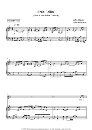 Sheet music, chords John Mayer - Free Fallin' (Live at the Nokia Theatre)