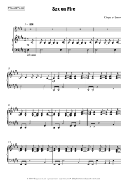 Sheet music, chords Kings of Leon - Sex on Fire
