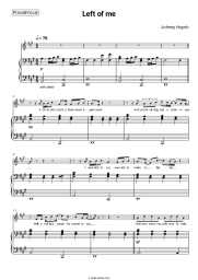 Sheet music, chords Johnny Huynh - Left of me