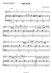 Sheet music, chords Johnny Huynh - Left of me