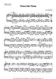 Sheet music, chords Foo Fighters - Times Like These