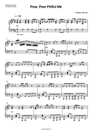 Sheet music, chords Warren Zevon - Poor, Poor Pitiful Me