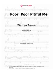 Sheet music, chords Warren Zevon - Poor, Poor Pitiful Me