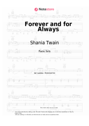 Sheet music, chords Shania Twain - Forever and for Always