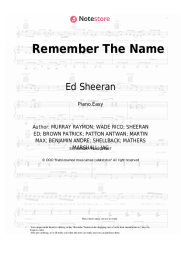 Sheet music, chords Ed Sheeran, Eminem, 50 Cent - Remember The Name