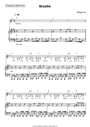 Sheet music, chords Midge Ure - Breathe