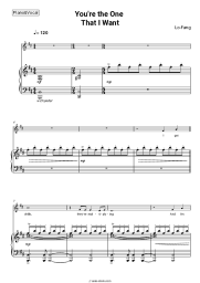 Sheet music, chords Lo-Fang - You’re the One That I Want