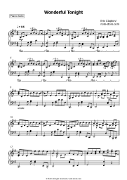 Sheet music, chords Eric Clapton - Wonderful Tonight