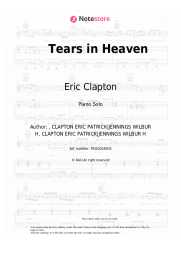 Sheet music, chords Eric Clapton - Tears in Heaven