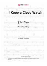 Sheet music, chords John Cale - I Keep a Close Watch