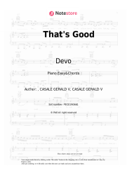 Sheet music, chords Devo - That's Good