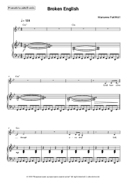 Sheet music, chords Marianne Faithfull - Broken English