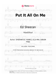 Sheet music, chords Ed Sheeran, Ella Mai - Put It All On Me