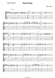 Sheet music, chords Riley Green - Worst Way