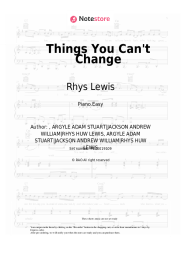 Sheet music, chords Rhys Lewis - Things You Can't Change