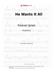 Sheet music, chords Forever Jones - He Wants It All