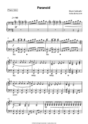 Sheet music, chords Black Sabbath - Paranoid