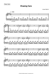 Sheet music, chords Snow Patrol - Chasing Cars