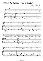 Sheet music, chords Stefan Raab, Fritze Merz - Rambo Zambo (Was is Bubatz?)