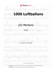 Sheet music, chords Jim Mertens - 1000 Luftballons