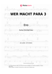 Sheet music, chords Eno, DARDAN, Daniel Slump - WER MACHT PARA 3