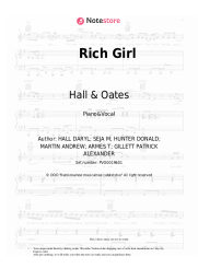 Sheet music, chords Hall & Oates - Rich Girl