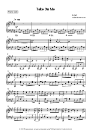 Sheet music, chords A-ha - Take On Me