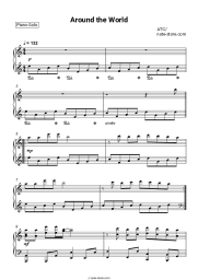 Sheet music, chords ATC - All Around The World (la la la la la la la la)