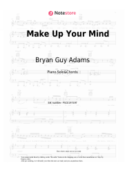 Sheet music, chords Bryan Guy Adams - Make Up Your Mind