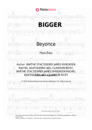Sheet music, chords Beyonce - BIGGER