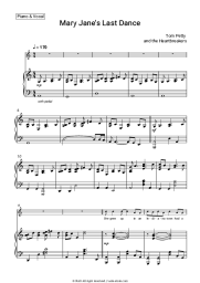 Sheet music, chords Tom Petty and the Heartbreakers - Mary Jane's Last Dance