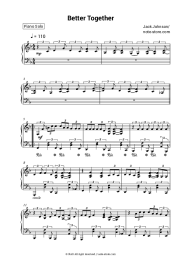 Sheet music, chords Jack Johnson - Better Together